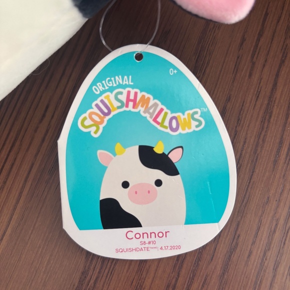 Squishmallows 8" Connor the Cow (Pink Nose) 2020 Release - Picture 5 of 7